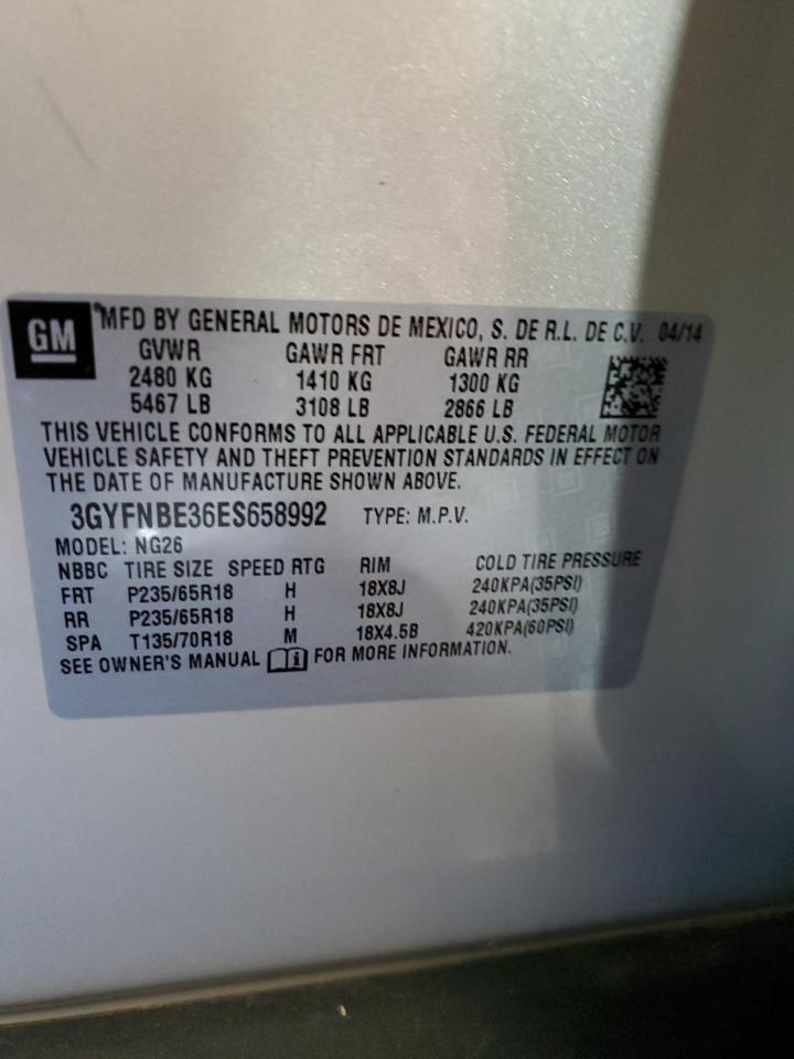 2014 Cadillac Srx Luxury Collection VIN: 3GYFNBE36ES658992 Lot: 71317835