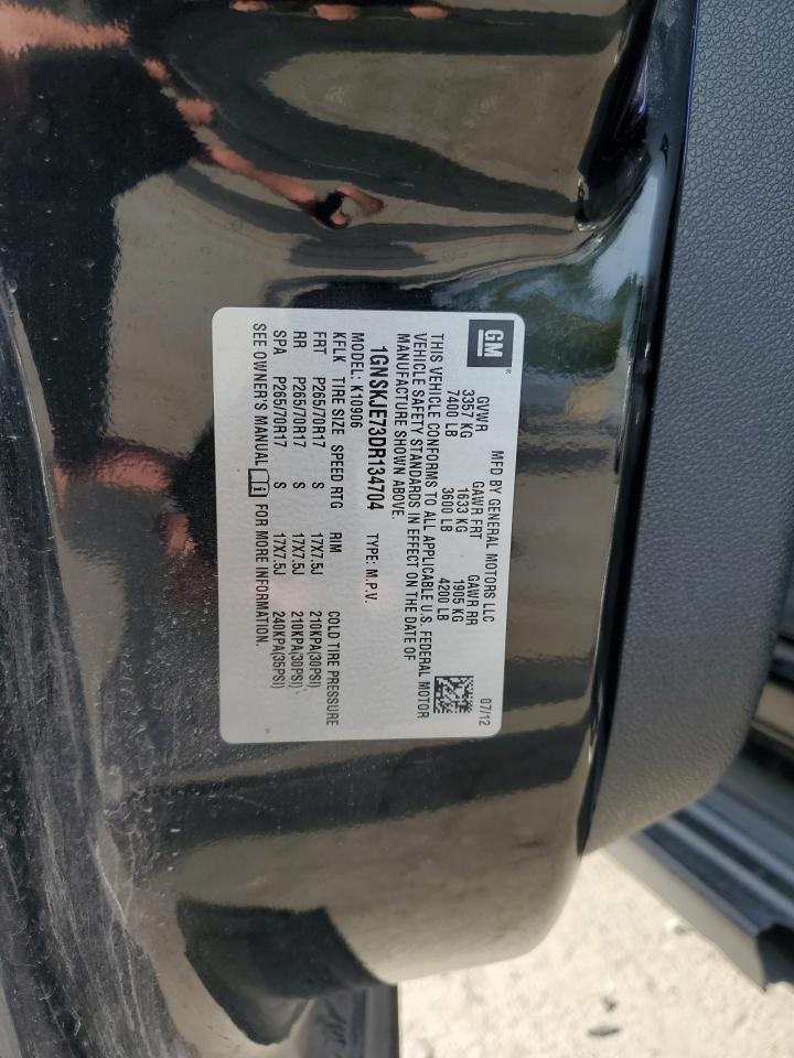 2013 Chevrolet Suburban K1500 Lt VIN: 1GNSKJE73DR134704 Lot: 84741745