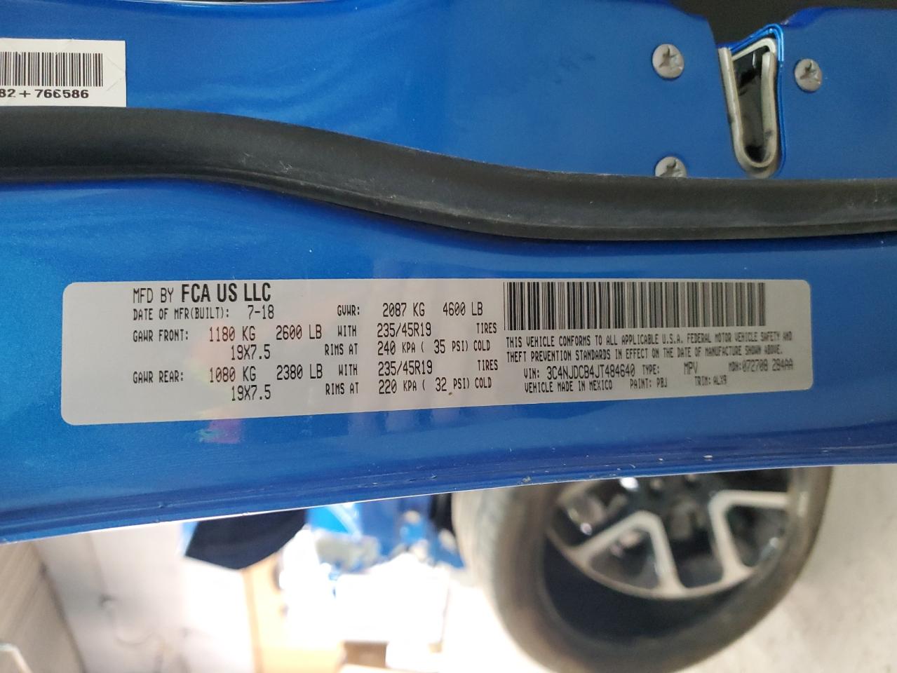 2018 Jeep Compass Limited VIN: 3C4NJDCB4JT484640 Lot: 81132475