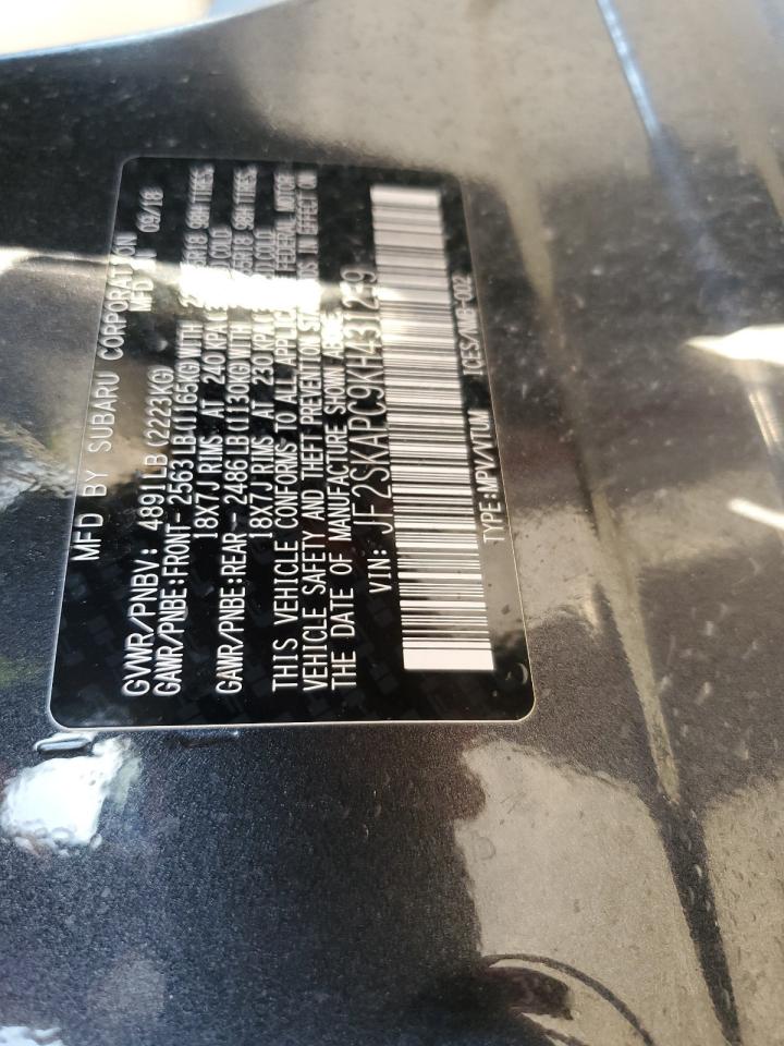 2019 Subaru Forester Sport VIN: JF2SKAPC9KH431239 Lot: 70786065