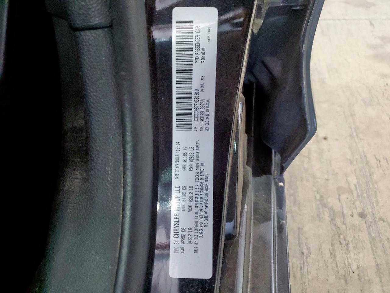 2015 Chrysler 200 Limited VIN: 1C3CCCAB7FN581910 Lot: 82060795