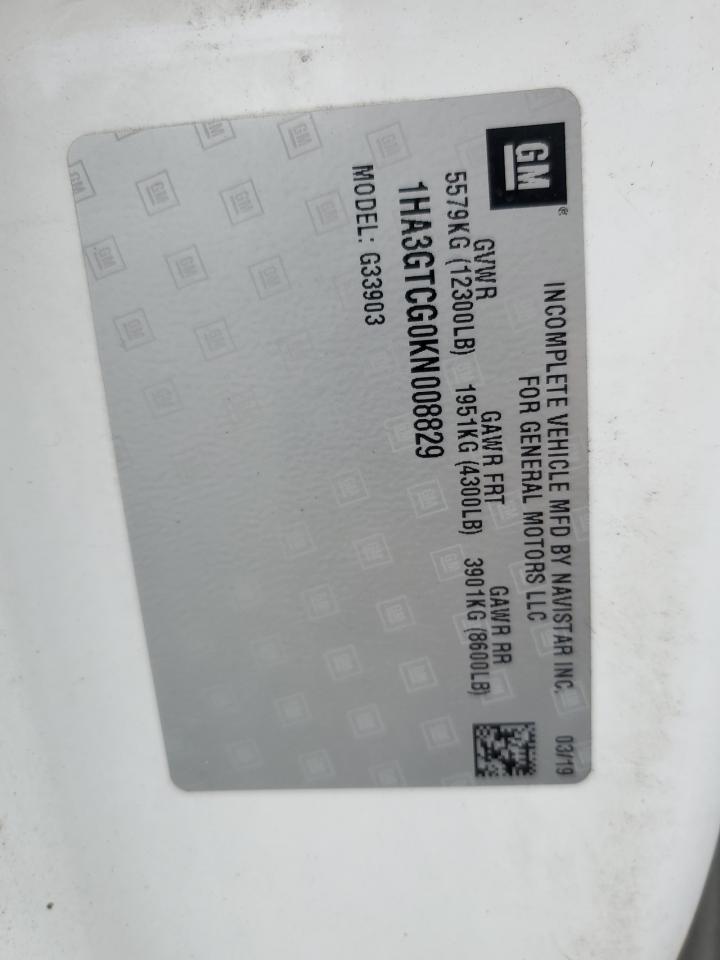 2019 Chevrolet Express G3500 VIN: 1HA3GTCG0KN008829 Lot: 80841435