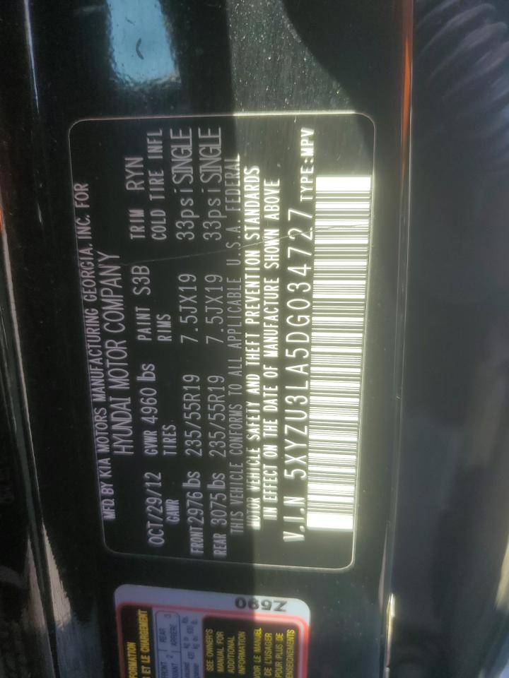 2013 Hyundai Santa Fe Sport VIN: 5XYZU3LA5DG034727 Lot: 81602545