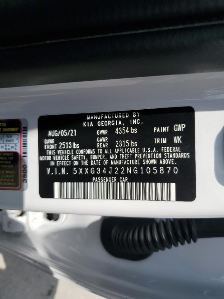 2022 Kia K5 Ex VIN: 5XXG34J22NG105870 Lot: 81206485