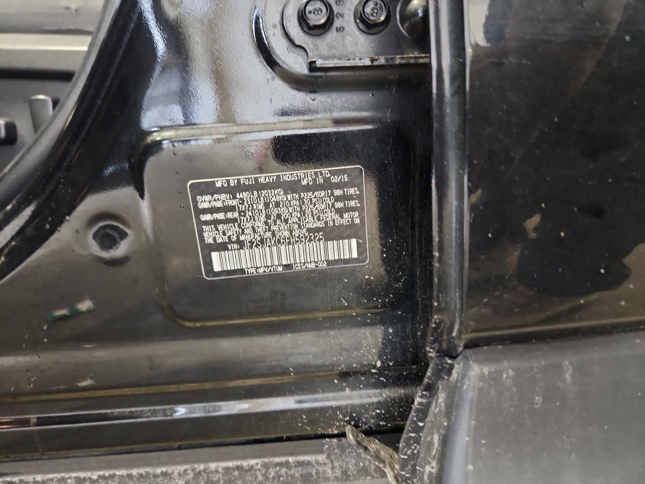 2015 Subaru Forester 2.5I Limited VIN: JF2SJAKC6FH592325 Lot: 81553365