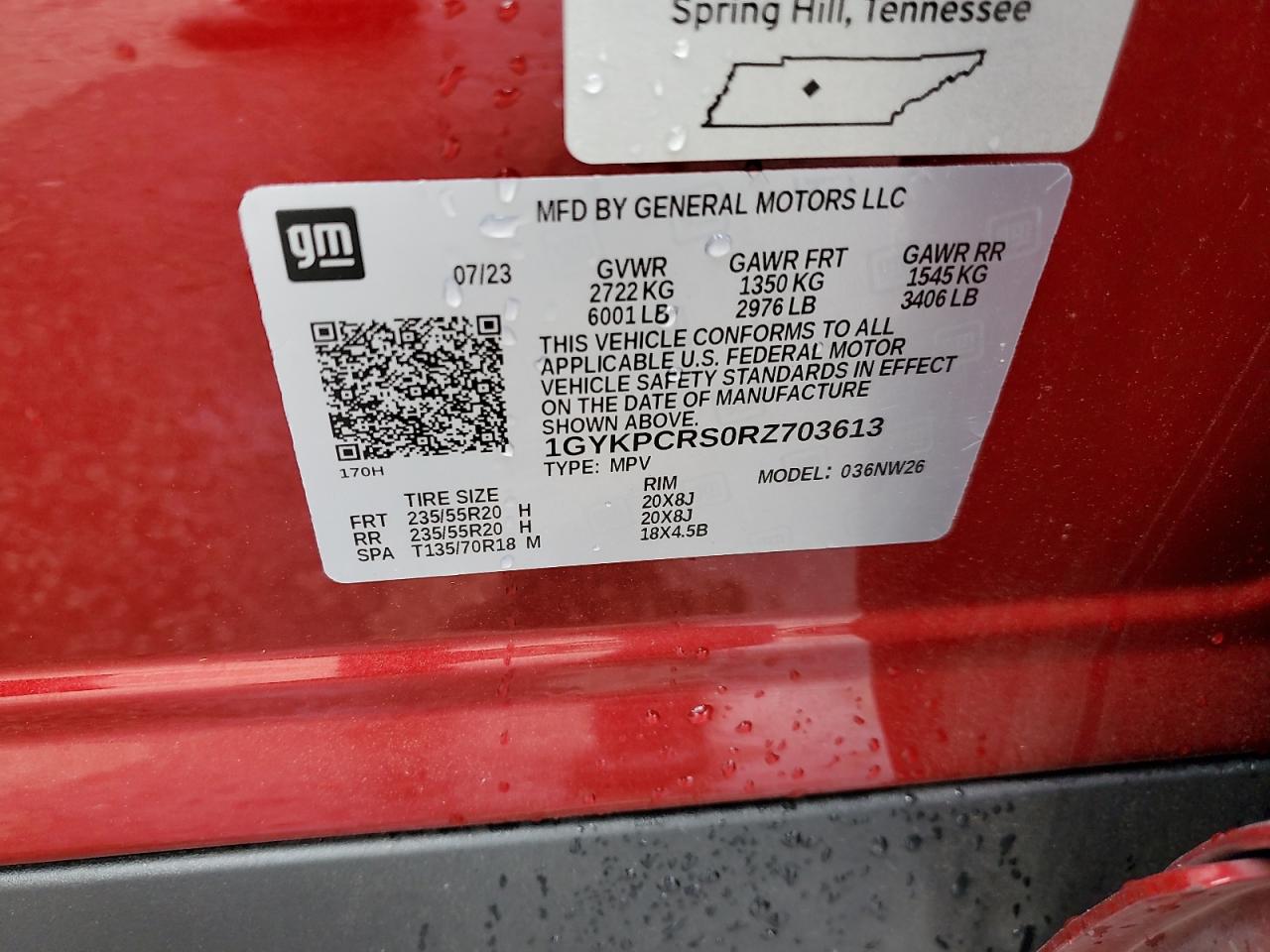 2024 Cadillac Xt6 Premium Luxury VIN: 1GYKPCRS0RZ703613 Lot: 71638995