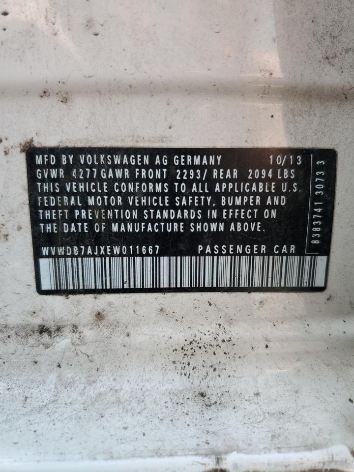 2014 Volkswagen Golf VIN: WVWDB7AJXEW011667 Lot: 72011395