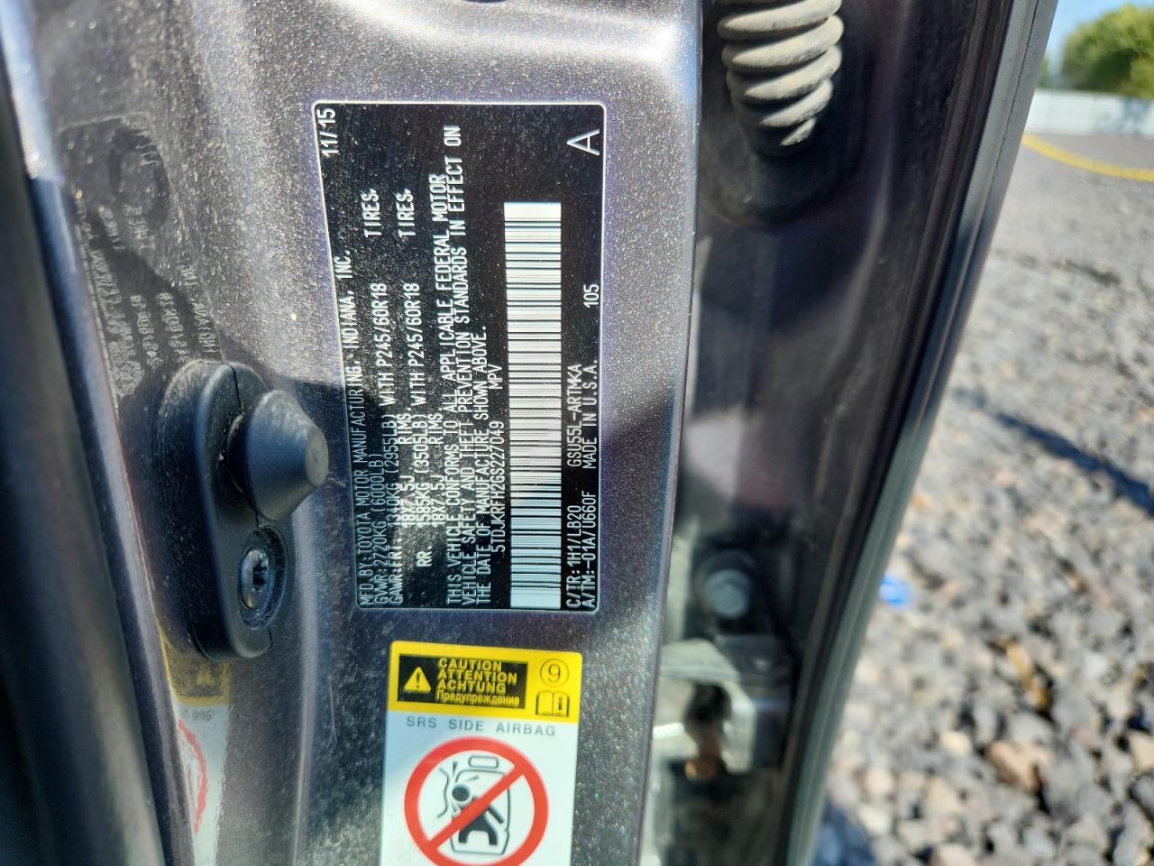 2016 Toyota Highlander Xle VIN: 5TDJKRFH2GS227049 Lot: 84560515