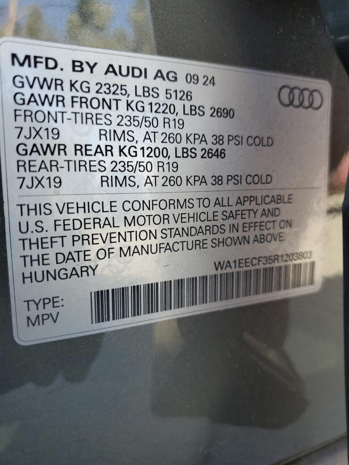 2024 Audi Q3 Premium Plus S Line 45 VIN: WA1EECF35R1203803 Lot: 81881885