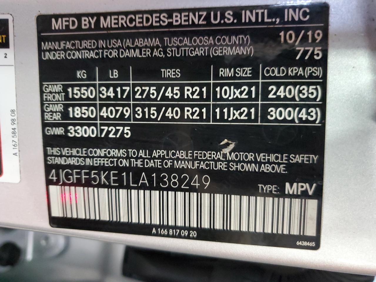 2020 Mercedes-Benz Gls 450 4Matic VIN: 4JGFF5KE1LA138249 Lot: 81254835