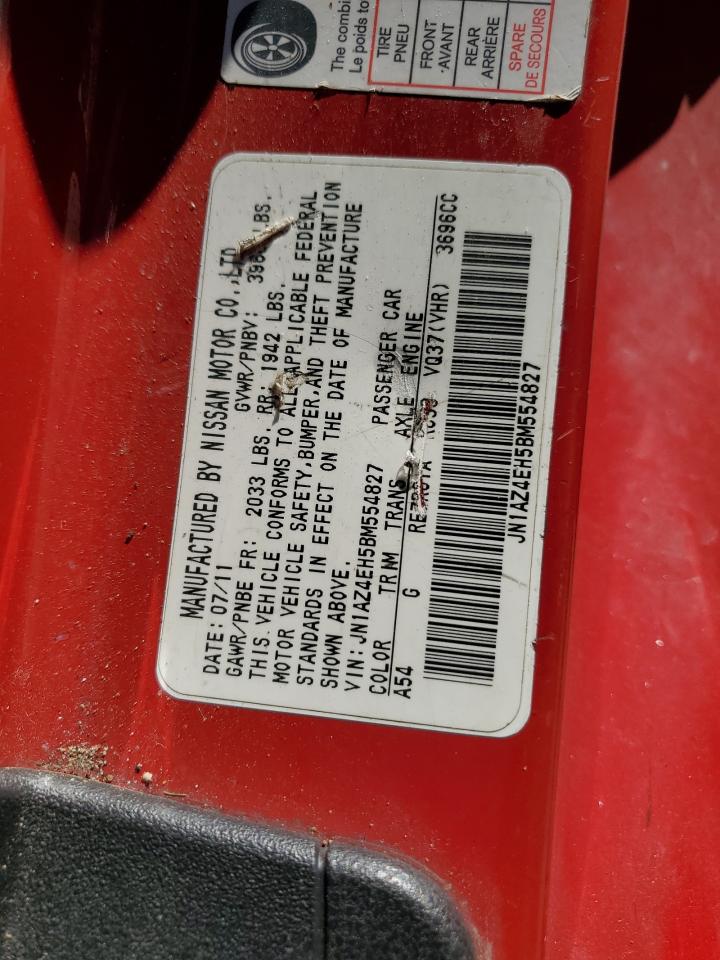 2011 Nissan 370Z Base VIN: JN1AZ4EH5BM554827 Lot: 80456765