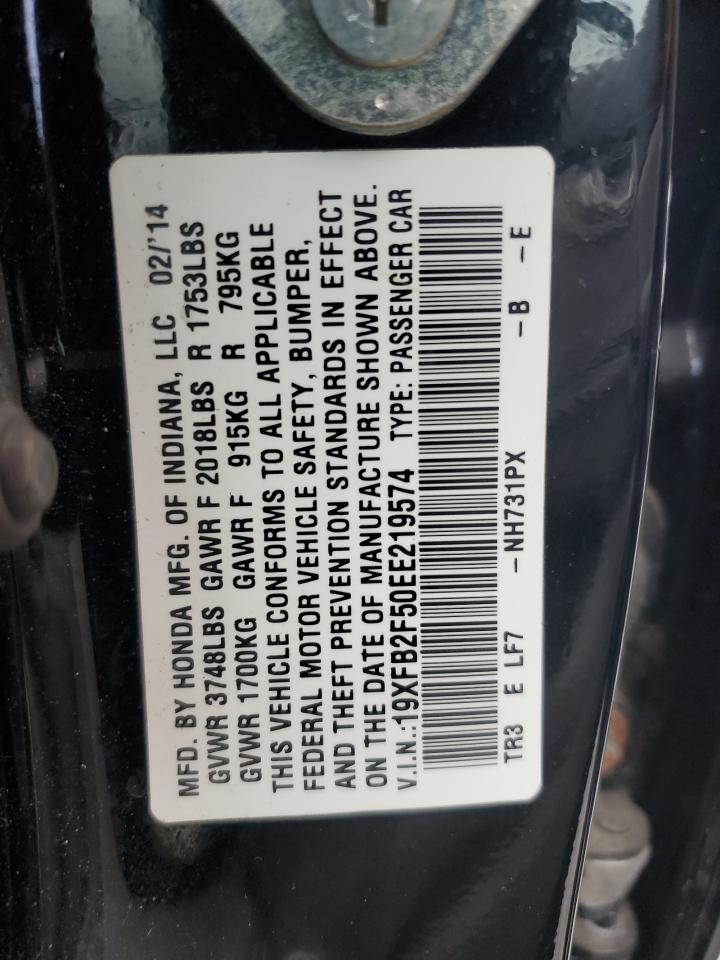 2014 Honda Civic Lx VIN: 19XFB2F50EE219574 Lot: 81661565