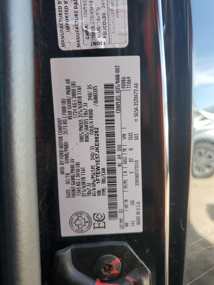 2018 Ford F150 Supercrew VIN: 1FTEW1E57JKE98282 Lot: 71509275