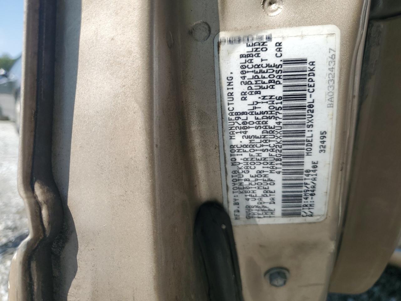 1999 Toyota Camry Ce VIN: 4T1BG22KXXU477516 Lot: 80671975