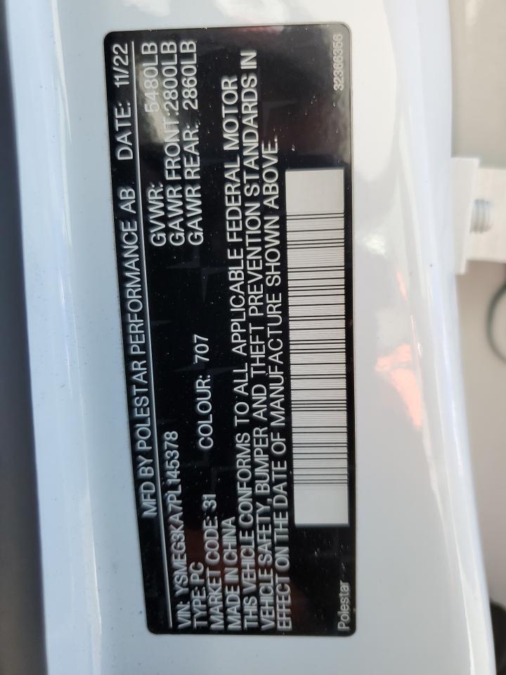 2023 Polestar 2 VIN: YSMEG3KA7PL145378 Lot: 84240475