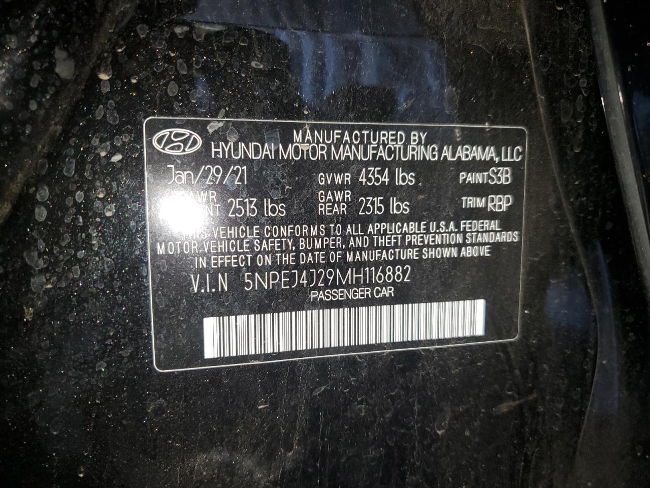 2021 Hyundai Sonata Sel Plus VIN: 5NPEJ4J29MH116882 Lot: 80582575