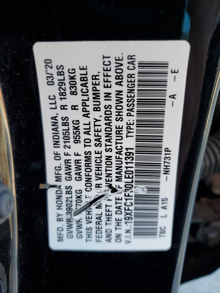 2020 Honda Civic Ex VIN: 19XFC1F30LE011391 Lot: 83932065