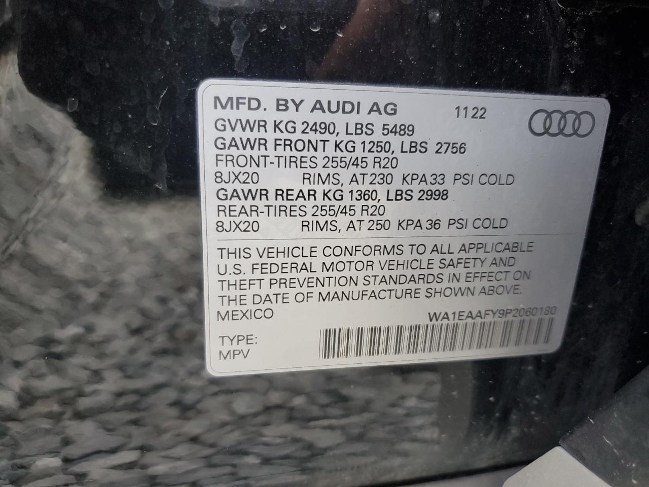 2023 Audi Q5 Premium Plus 45 VIN: WA1EAAFY9P2060180 Lot: 70652425