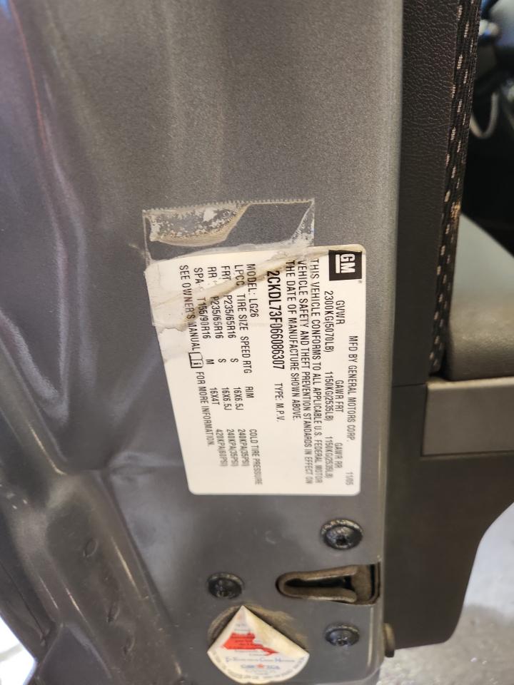 2006 Pontiac Torrent VIN: 2CKDL73F066086307 Lot: 83972095