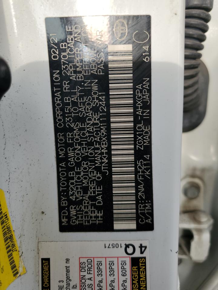2021 Toyota C-Hr Xle VIN: JTNKHMBX9M1112441 Lot: 71126245