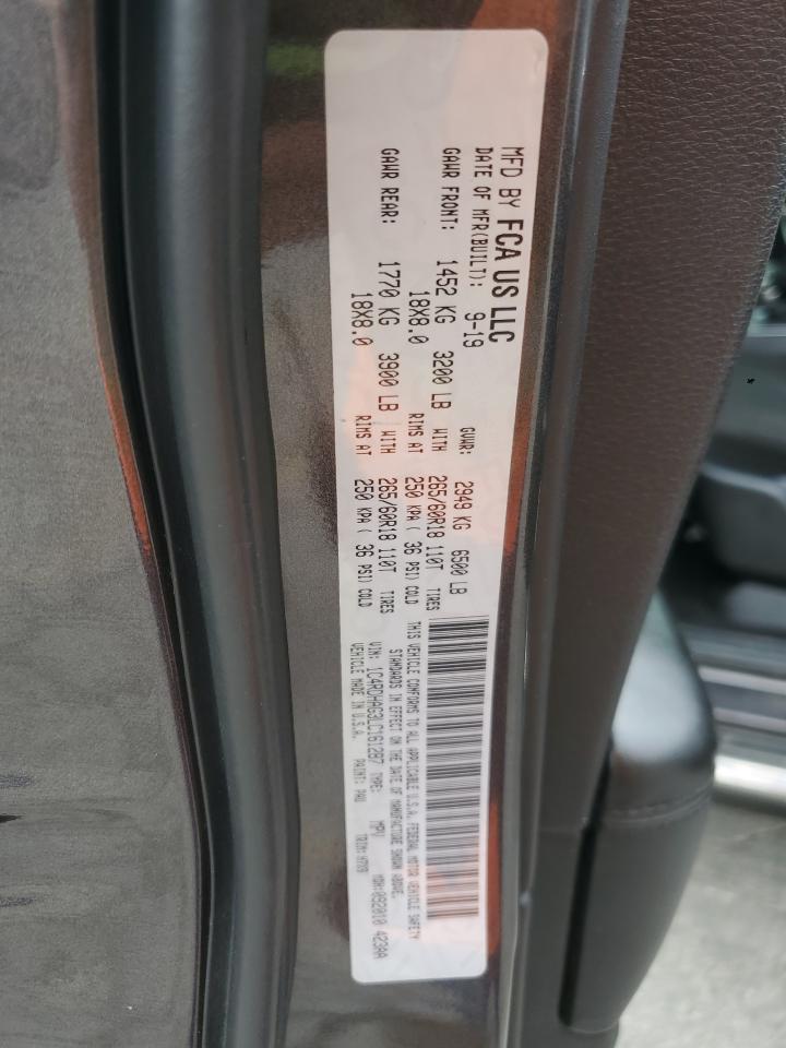 2020 Dodge Durango Sxt VIN: 1C4RDHAG3LC161287 Lot: 80827305