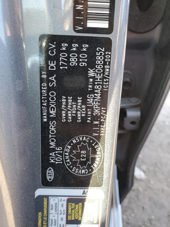 2017 Kia Forte Ex VIN: 3KPFN4A81HE068852 Lot: 82069295