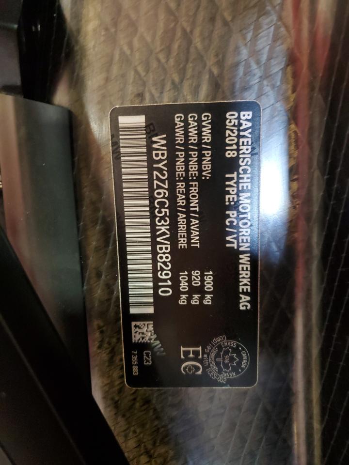 2019 BMW I8 VIN: WBY2Z6C53KVB82910 Lot: 80220525