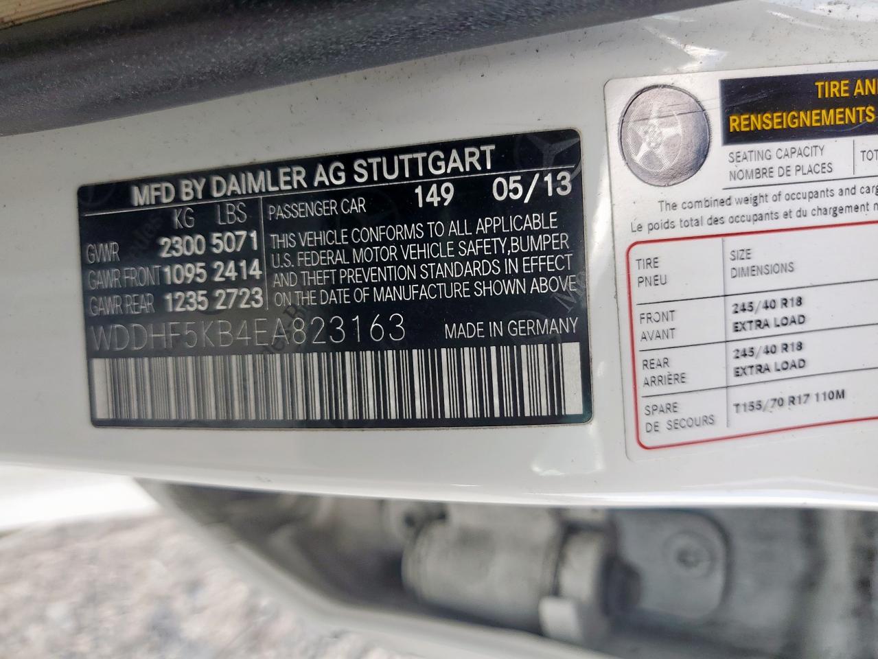 2014 Mercedes-Benz E 350 VIN: WDDHF5KB4EA823163 Lot: 81557145