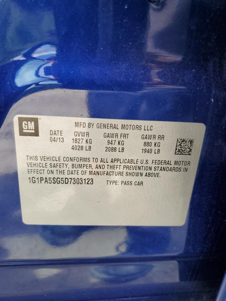 2013 Chevrolet Cruze Ls VIN: 1G1PA5SG5D7303123 Lot: 81814465