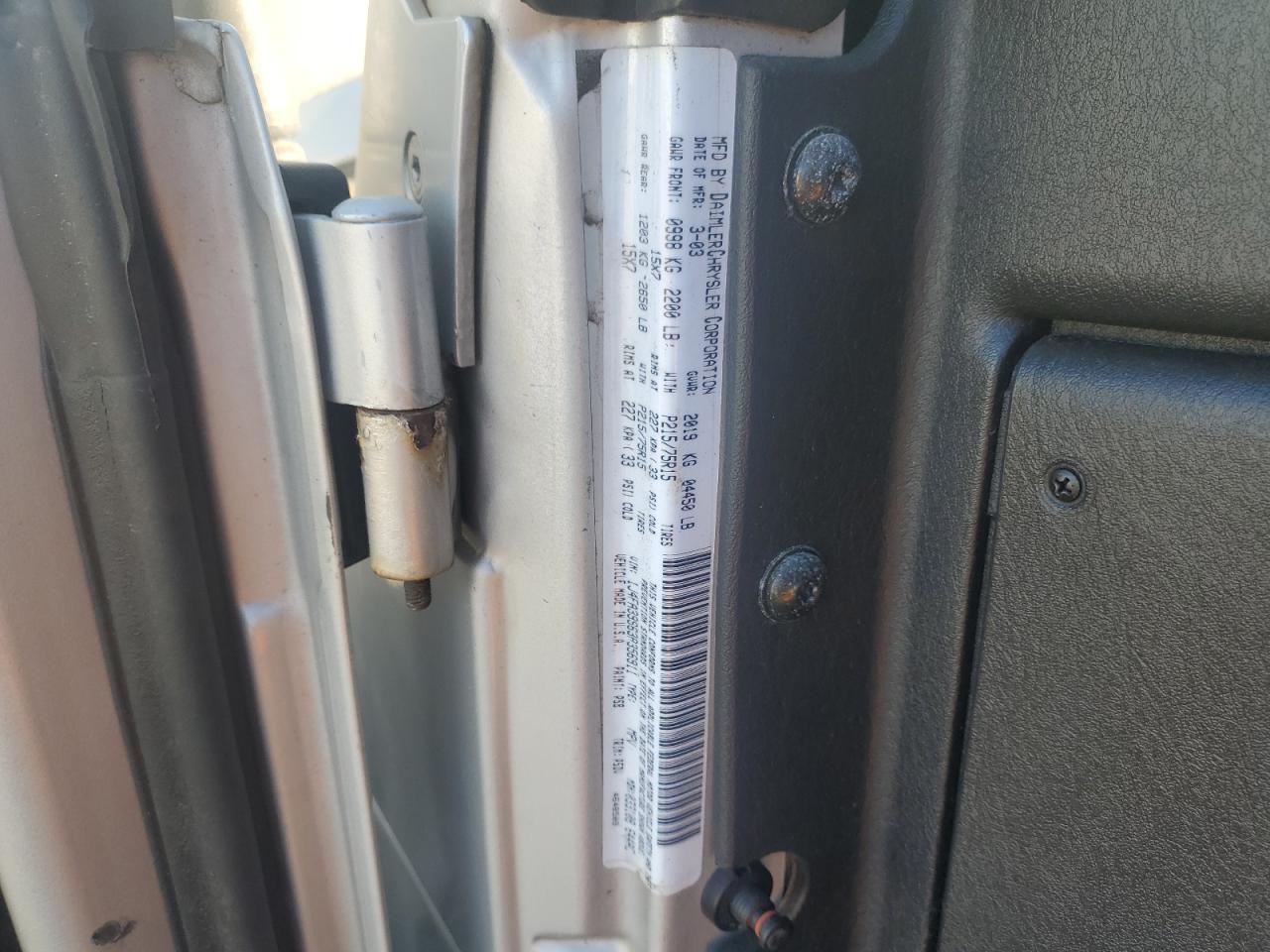 2003 Jeep Wrangler Commando VIN: 1J4FA39S63P356911 Lot: 81295295