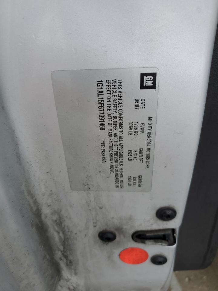 2007 Chevrolet Cobalt Lt VIN: 1G1AL15F677391468 Lot: 84600245