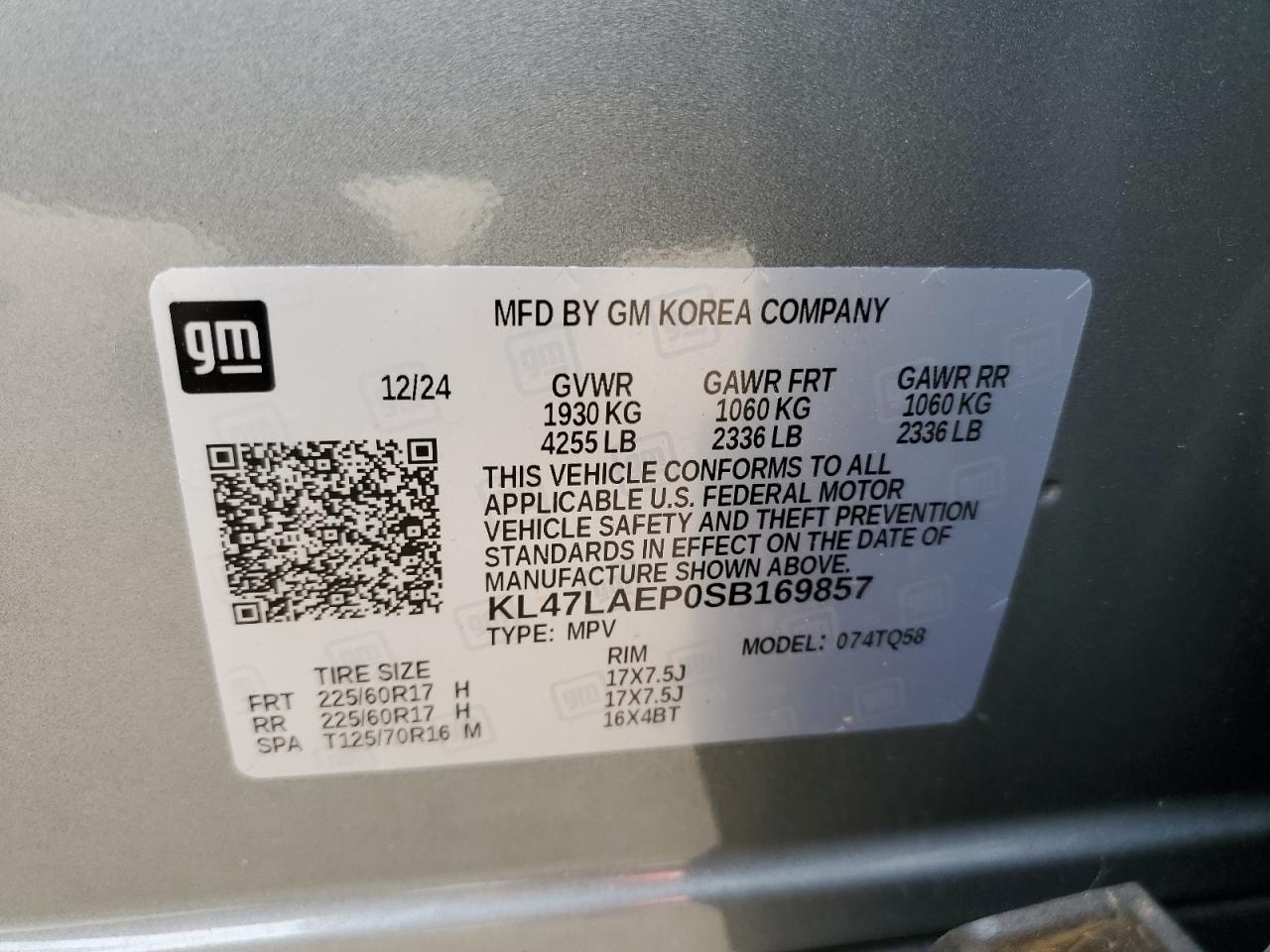 2025 Buick Envista Preferred VIN: KL47LAEP0SB169857 Lot: 84297615