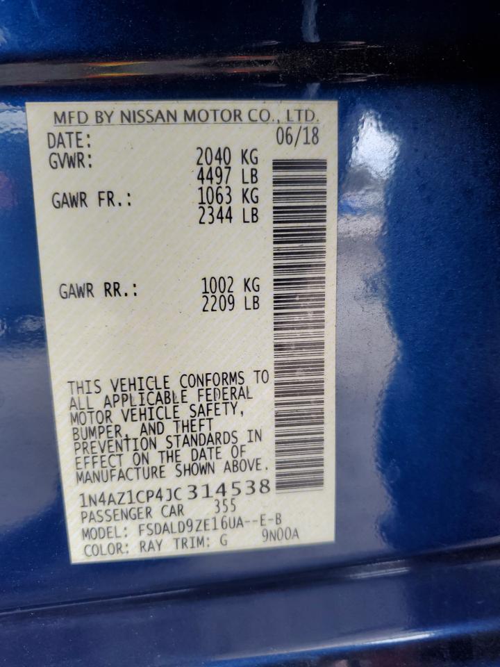 2018 Nissan Leaf S VIN: 1N4AZ1CP4JC314538 Lot: 81820485