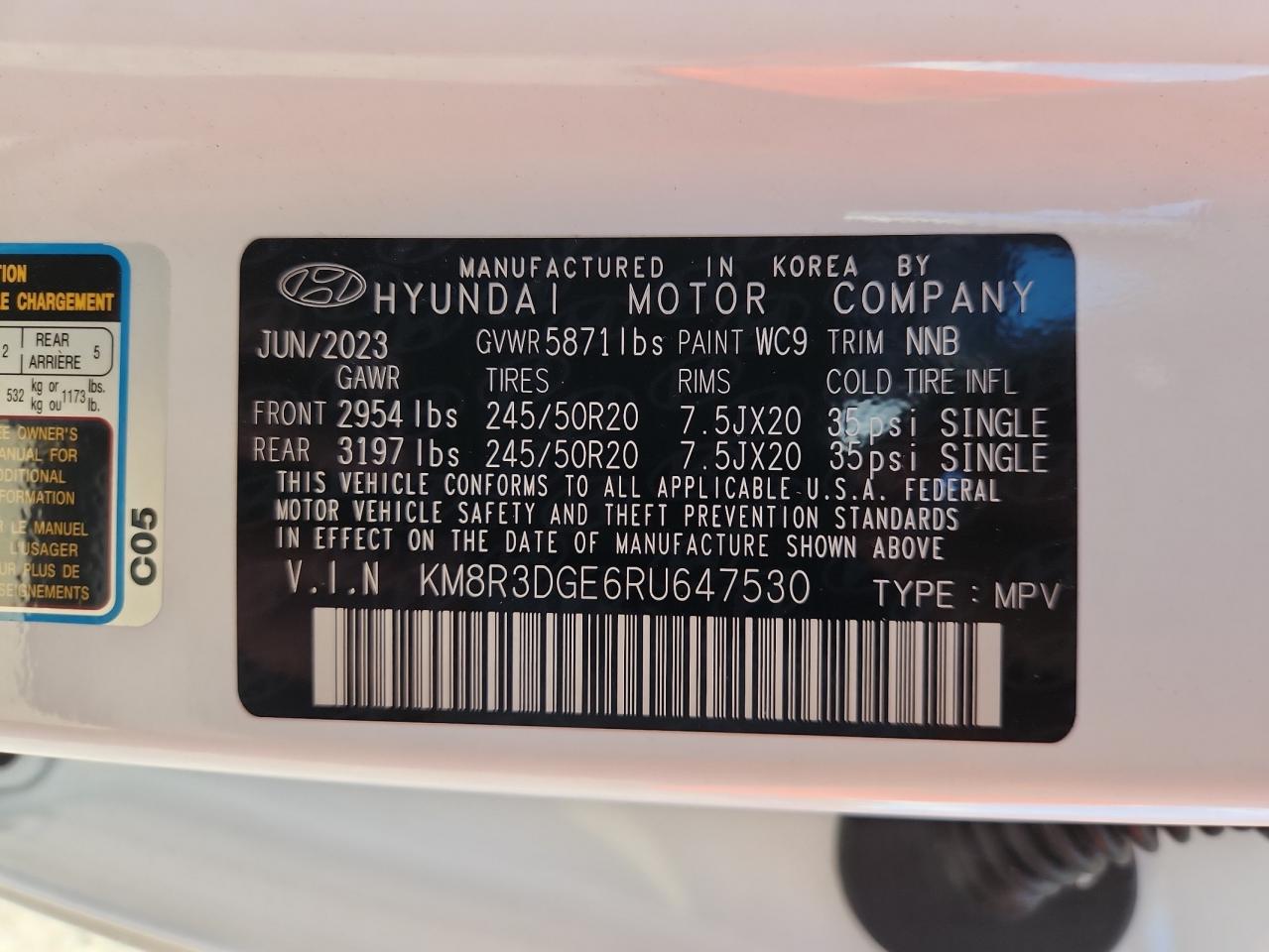 2024 Hyundai Palisade Xrt VIN: KM8R3DGE6RU647530 Lot: 80482035