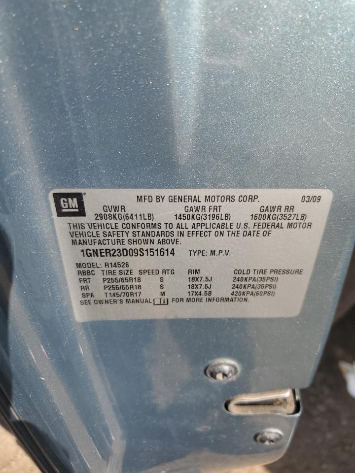 2009 Chevrolet Traverse Lt VIN: 1GNER23D09S151614 Lot: 81326095