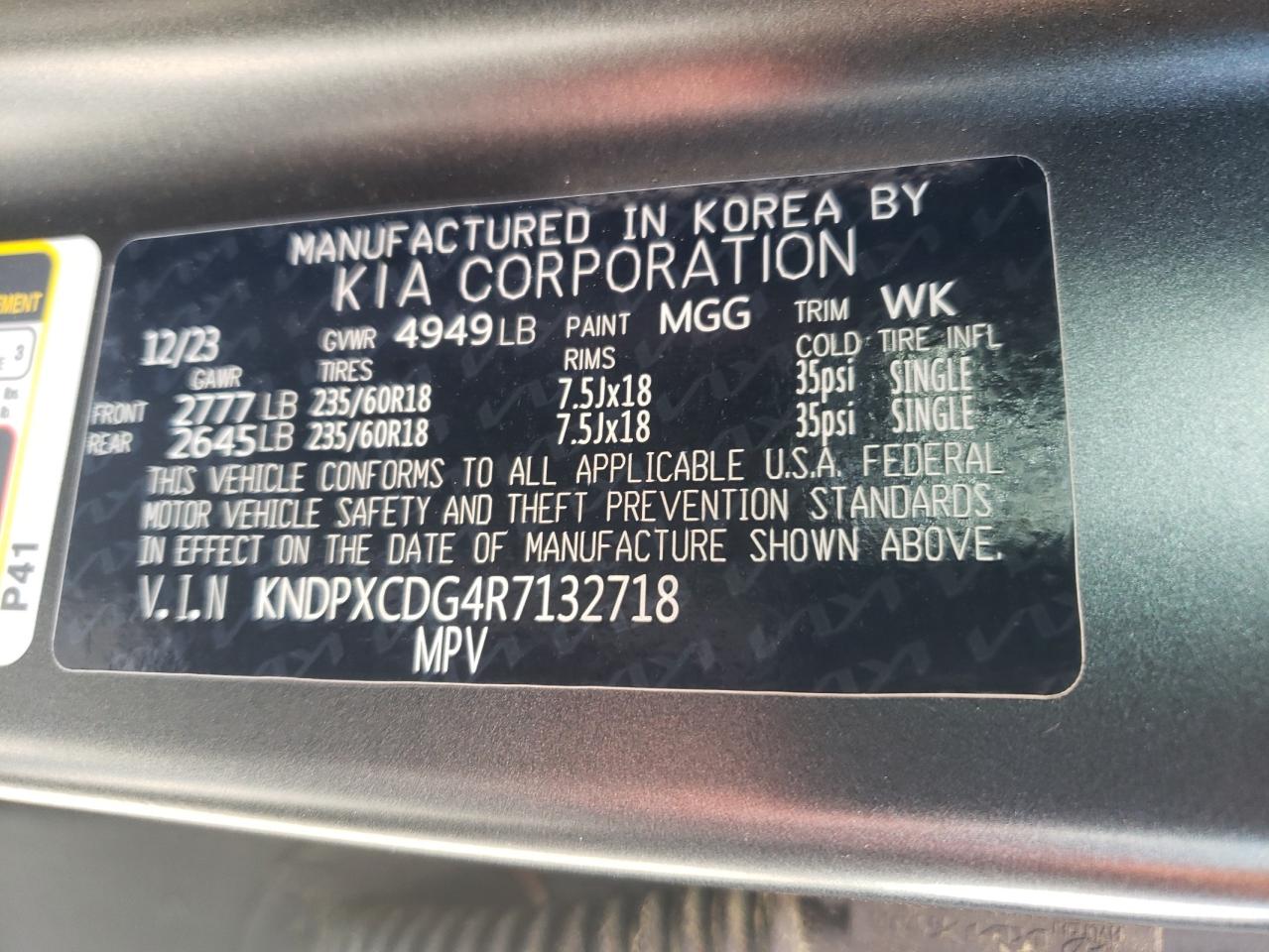 2024 Kia Sportage Sx Prestige VIN: KNDPXCDG4R7132718 Lot: 70636775
