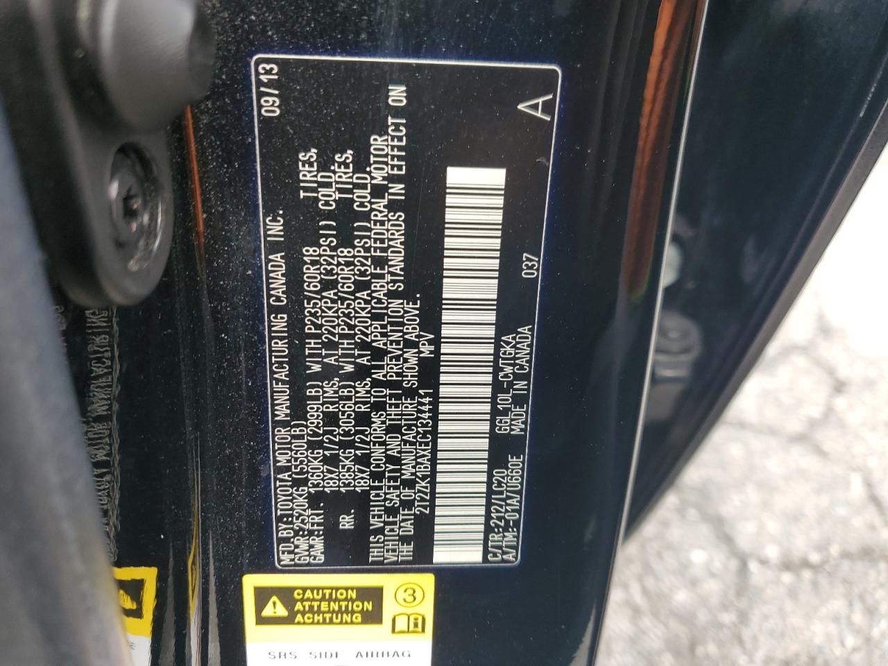 2014 Lexus Rx 350 VIN: 2T2ZK1BAXEC134441 Lot: 84285815