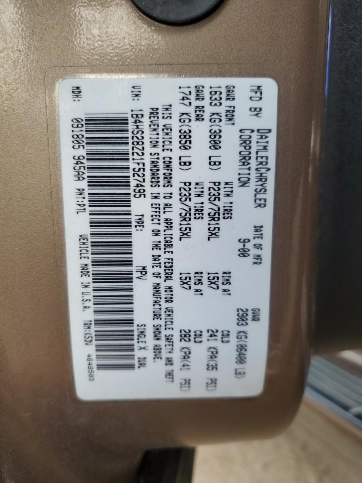 2001 Dodge Durango VIN: 1B4HS28Z21F527495 Lot: 81225765