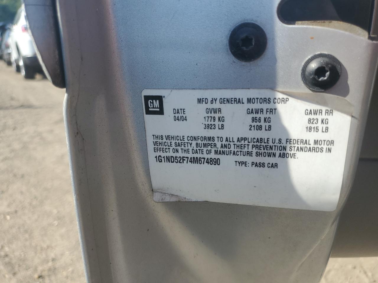 2004 Chevrolet Classic VIN: 1G1ND52F74M674890 Lot: 81280545