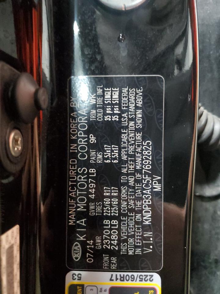 2015 Kia Sportage Lx VIN: KNDPB3AC5F7692825 Lot: 82151105