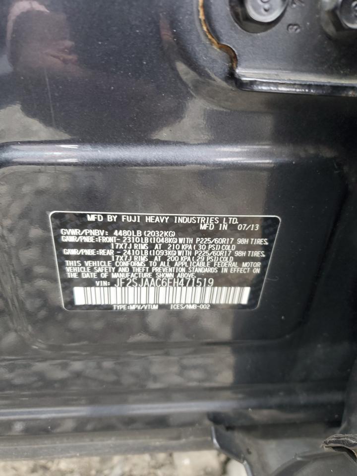 2014 Subaru Forester 2.5I VIN: JF2SJAAC6EH471519 Lot: 71848945