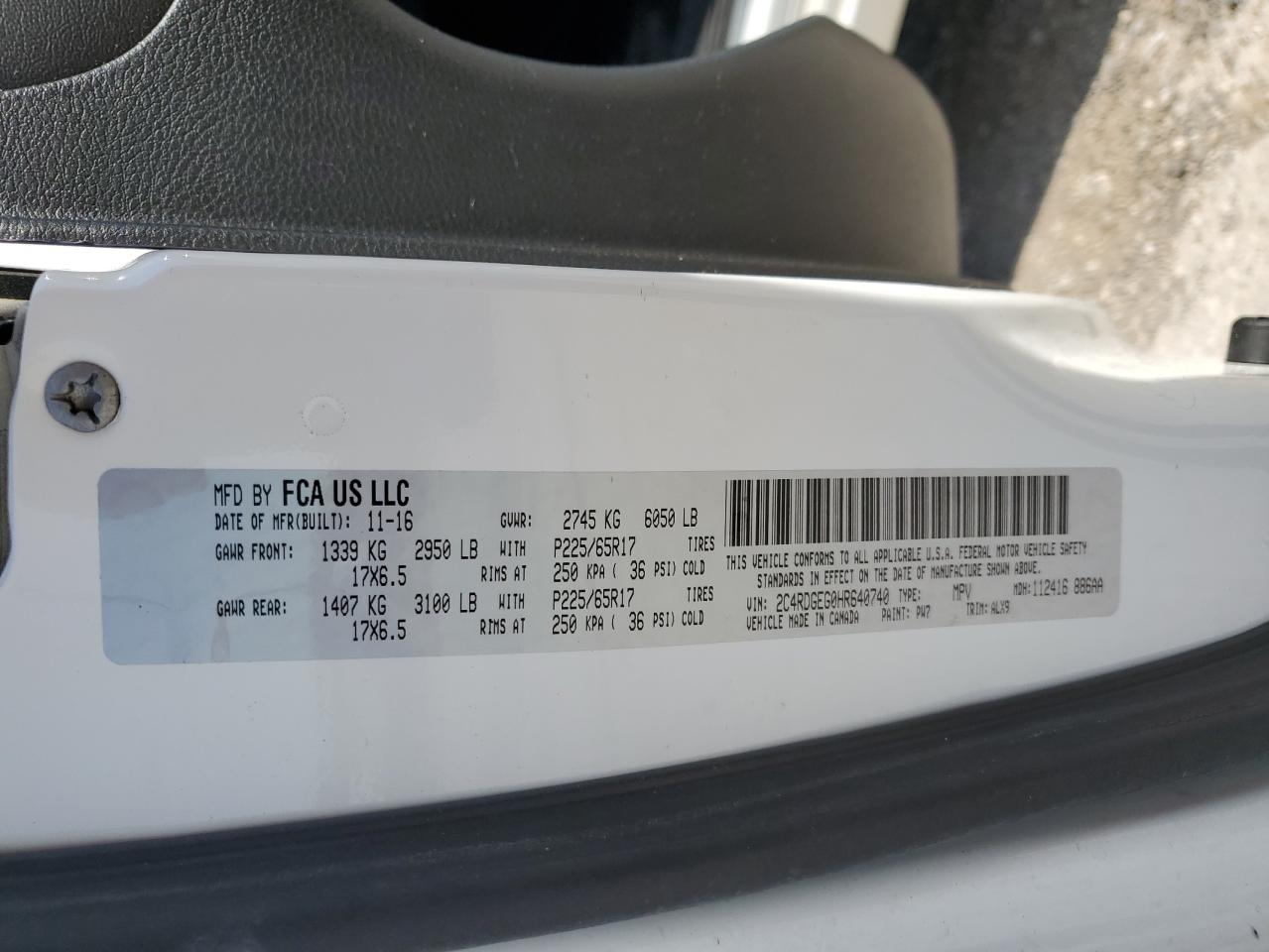 2017 Dodge Grand Caravan Gt VIN: 2C4RDGEG0HR640740 Lot: 80894605