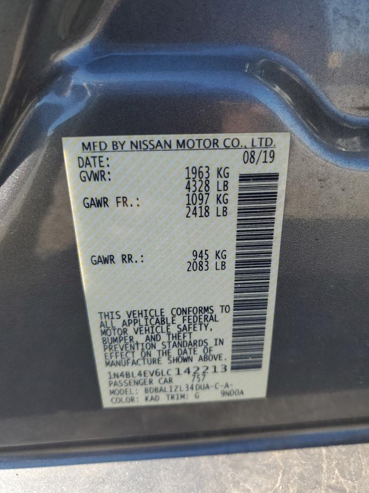 2020 Nissan Altima Sl VIN: 1N4BL4EV6LC142213 Lot: 82139415