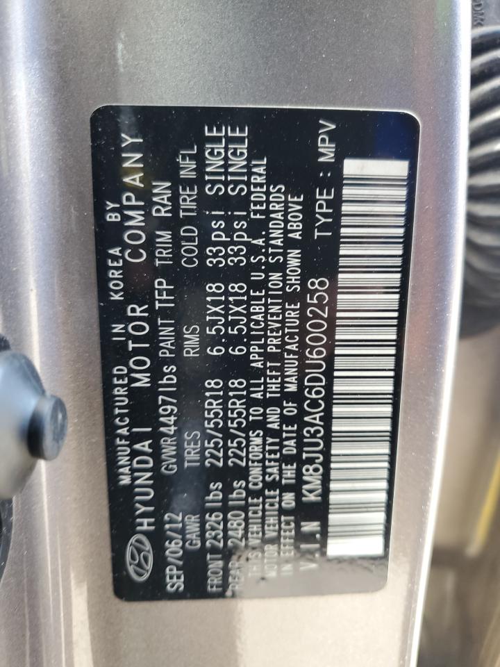 2013 Hyundai Tucson Gls VIN: KM8JU3AC6DU600258 Lot: 82167395