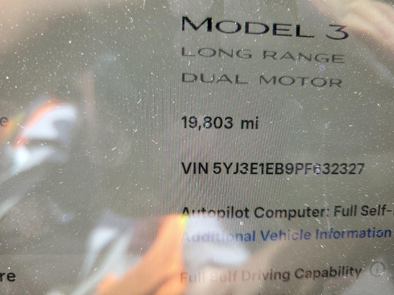 2023 Tesla Model 3 VIN: 5YJ3E1EB9PF632327 Lot: 81693475