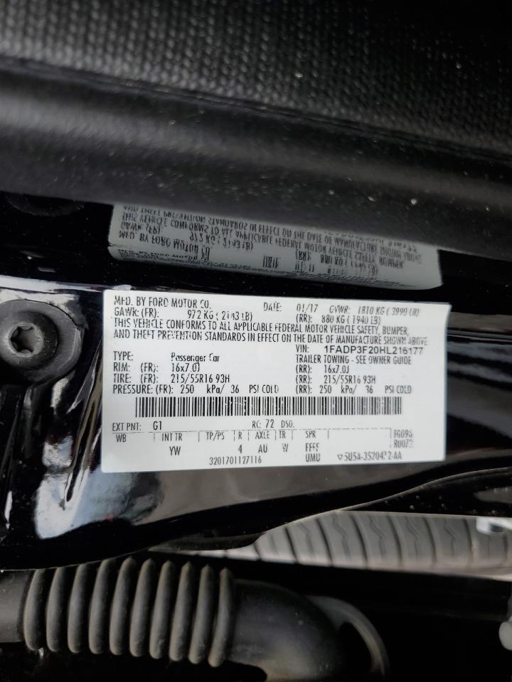 2017 Ford Focus Se VIN: 1FADP3F20HL216177 Lot: 81288805