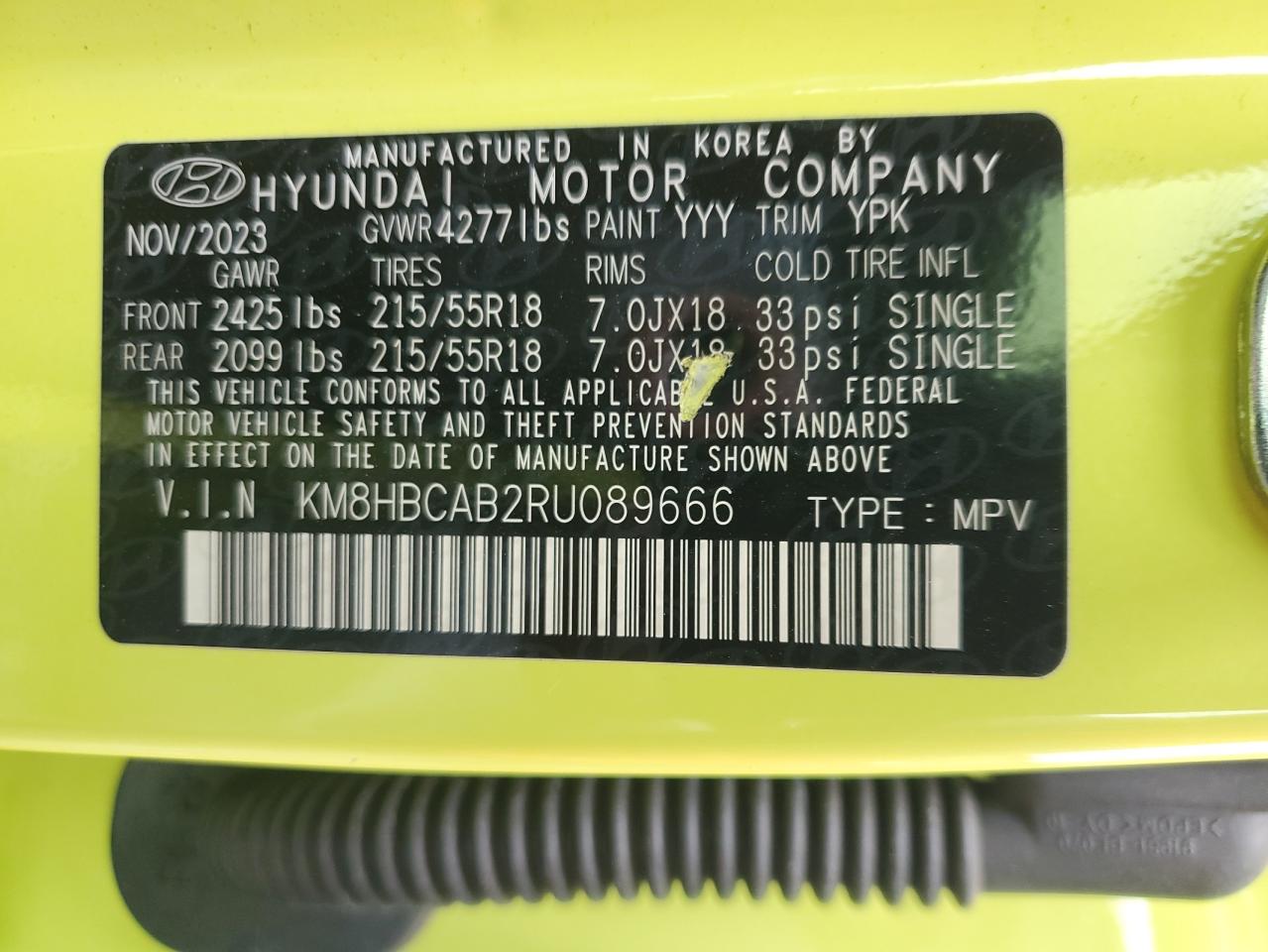 2024 Hyundai Kona Sel VIN: KM8HBCAB2RU089666 Lot: 81241545