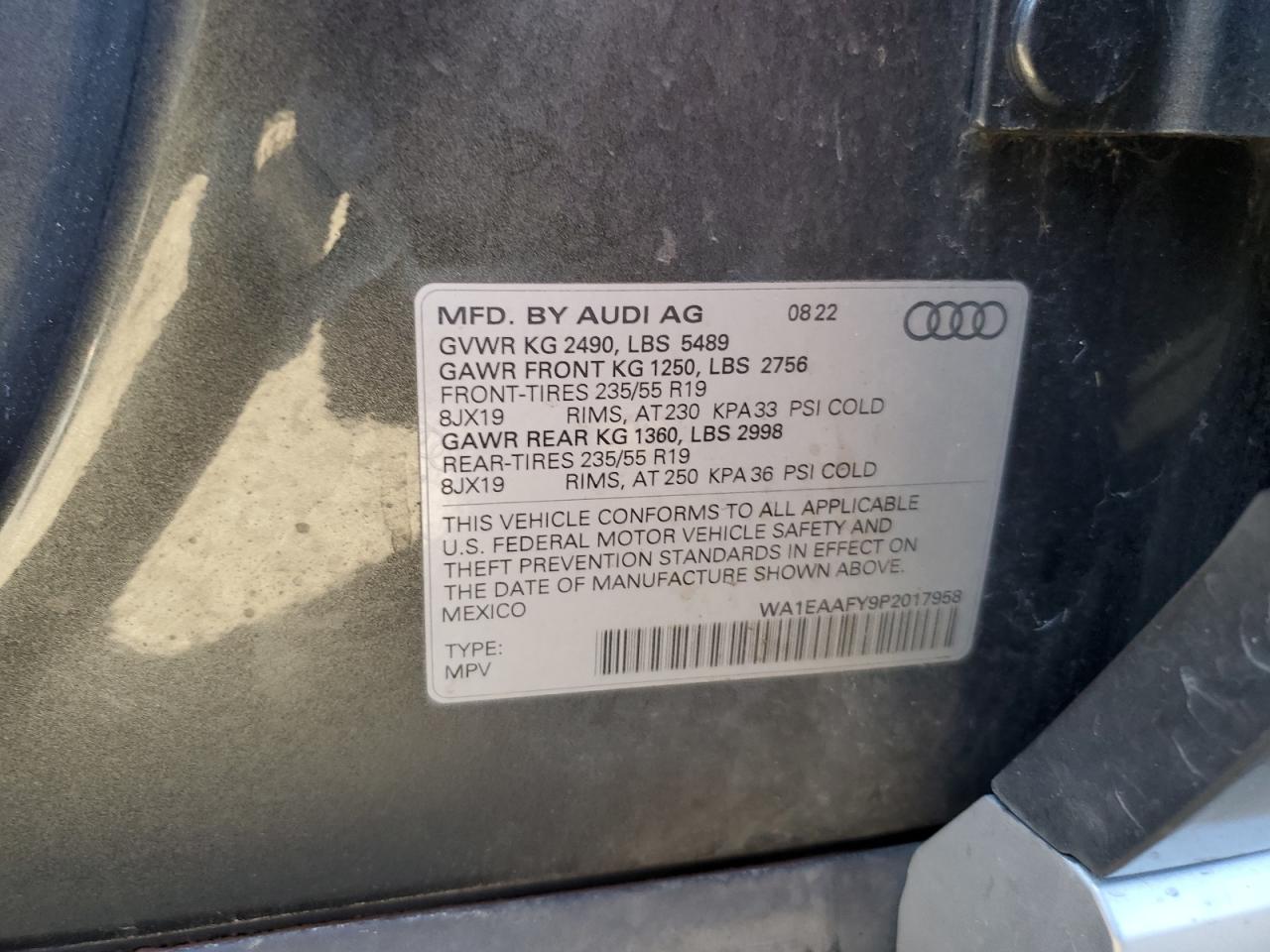 2023 Audi Q5 Premium Plus 45 VIN: WA1EAAFY9P2017958 Lot: 83956145