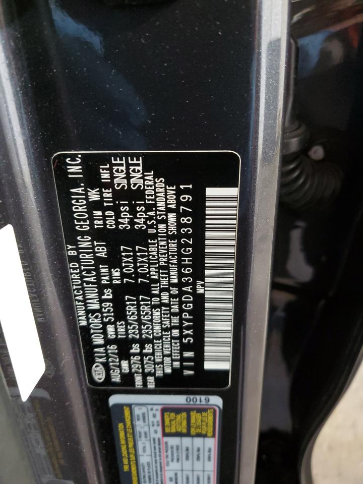 2017 Kia Sorento Lx VIN: 5XYPGDA36HG238791 Lot: 81662565