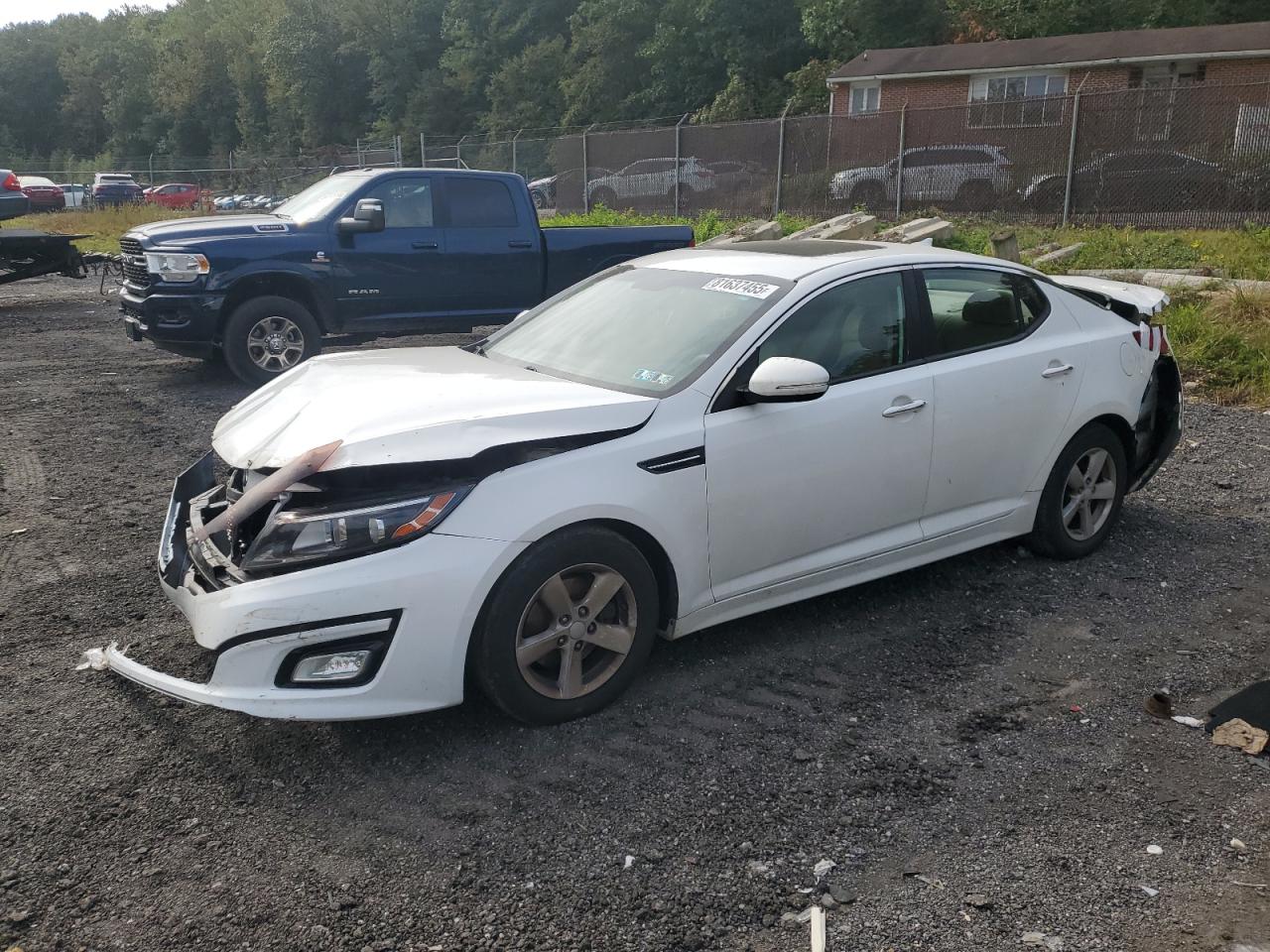 2014 Kia Optima Lx white null gas KNAGM4A79E5475501 photo #1